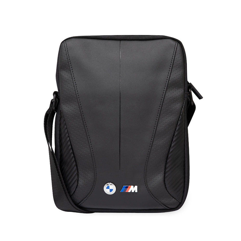 BMW Orjinal Lisanslı Metal Logolu Fermuarlı  Çapraz Askılı Tablet Çantası Siyah