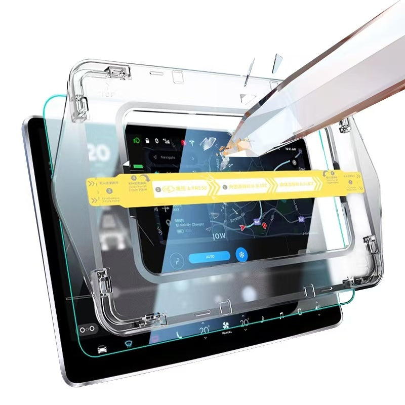 BYD 12.8 inç Araç Multimedya Ekran Koruyucu Uygulama Aparatlı Zore Premium Temperli Cam Ekran Koruyucu Şeffaf