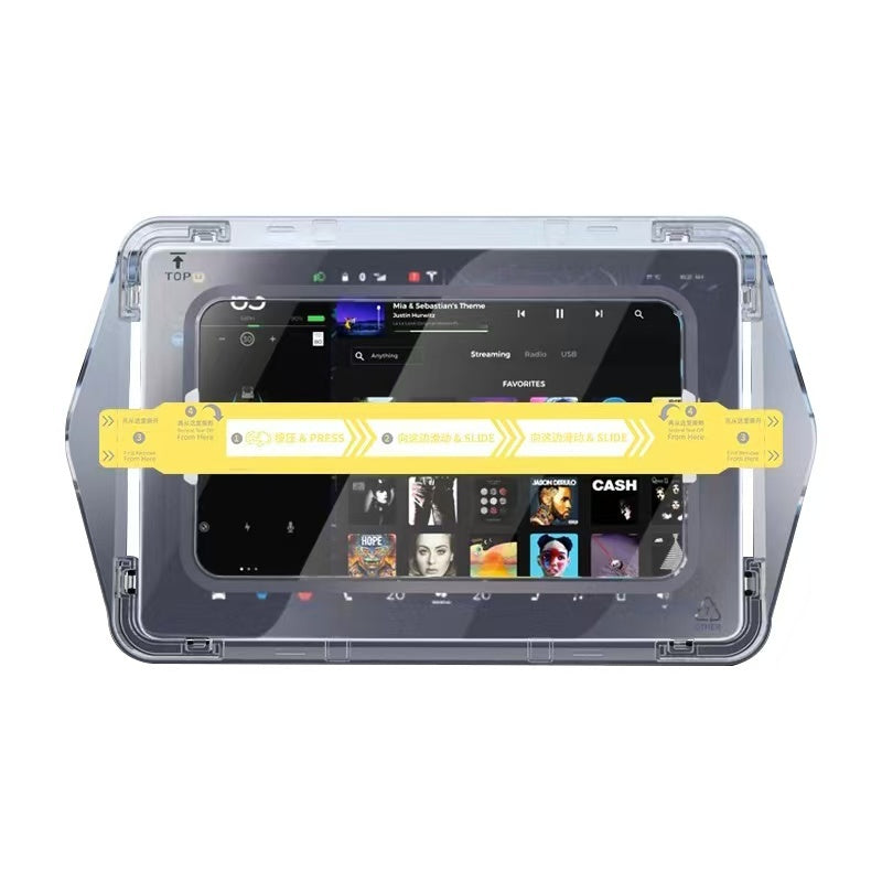 BYD 12.8 inç Araç Multimedya Ekran Koruyucu Uygulama Aparatlı Zore Premium Temperli Cam Ekran Koruyucu Şeffaf