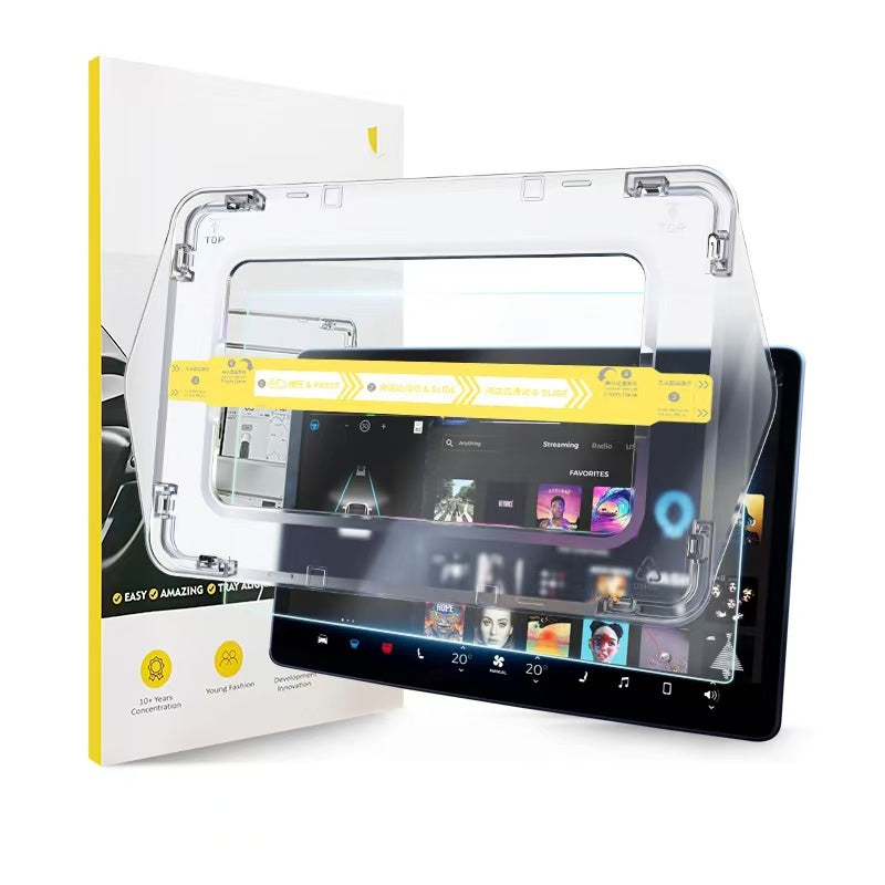BYD 15.6 inç Araç Multimedya Ekran Koruyucu Uygulama Aparatlı Zore Premium Temperli Cam Ekran Koruyucu Şeffaf