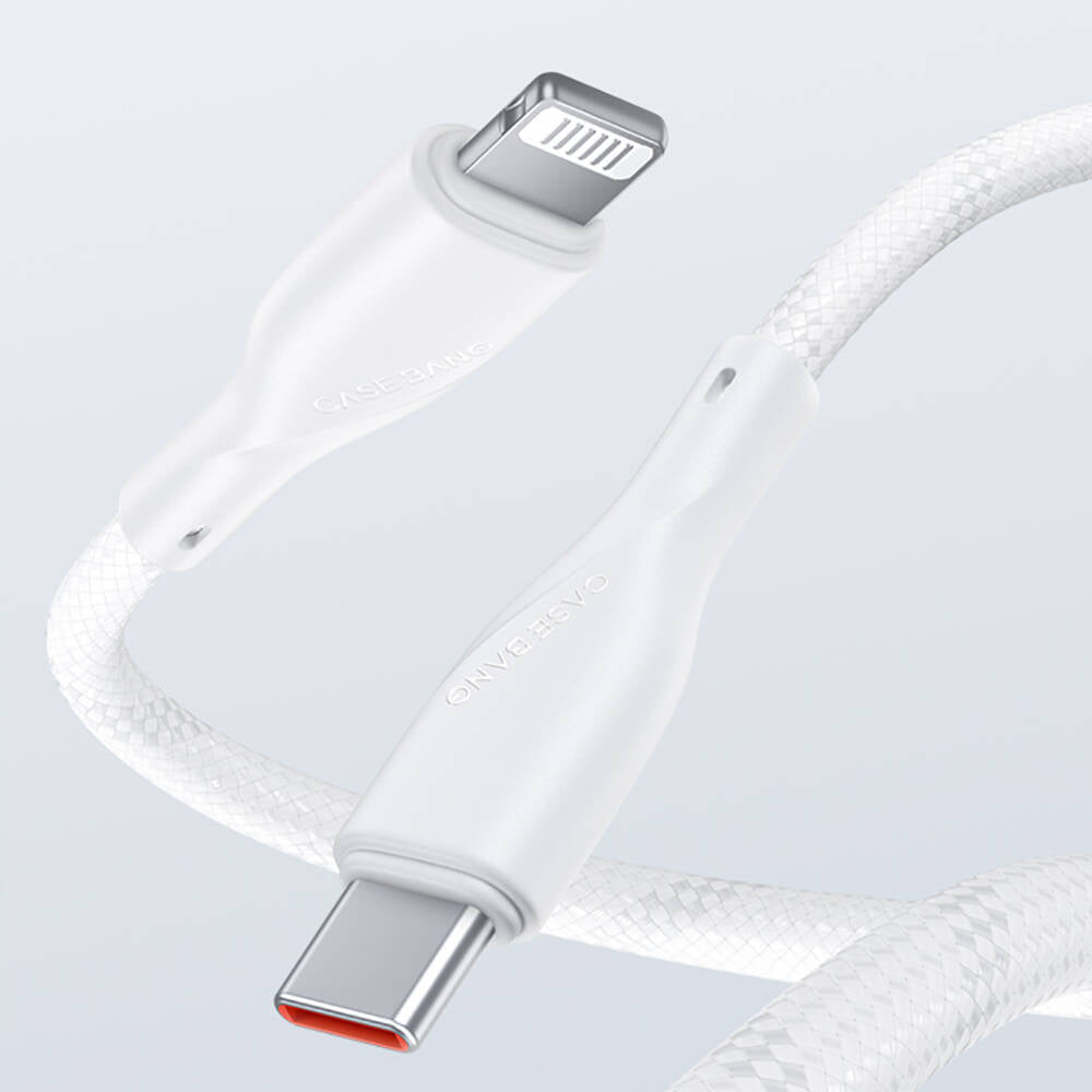 Casebang Type-C to Lightning Fast Charging Braided 27W PD Cable 2m White