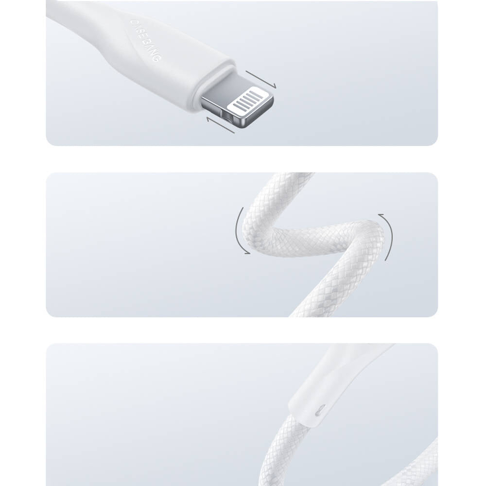 Casebang Type-C to Lightning Fast Charging Braided 27W PD Cable 2m Black