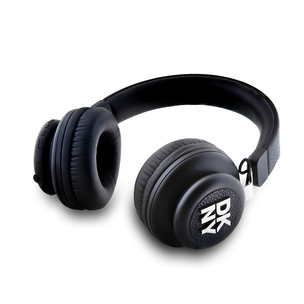 DKNY Orjinal Lisanslı PU Metal Logolu Kulak Üstü Bluetooth Kulaklık Siyah