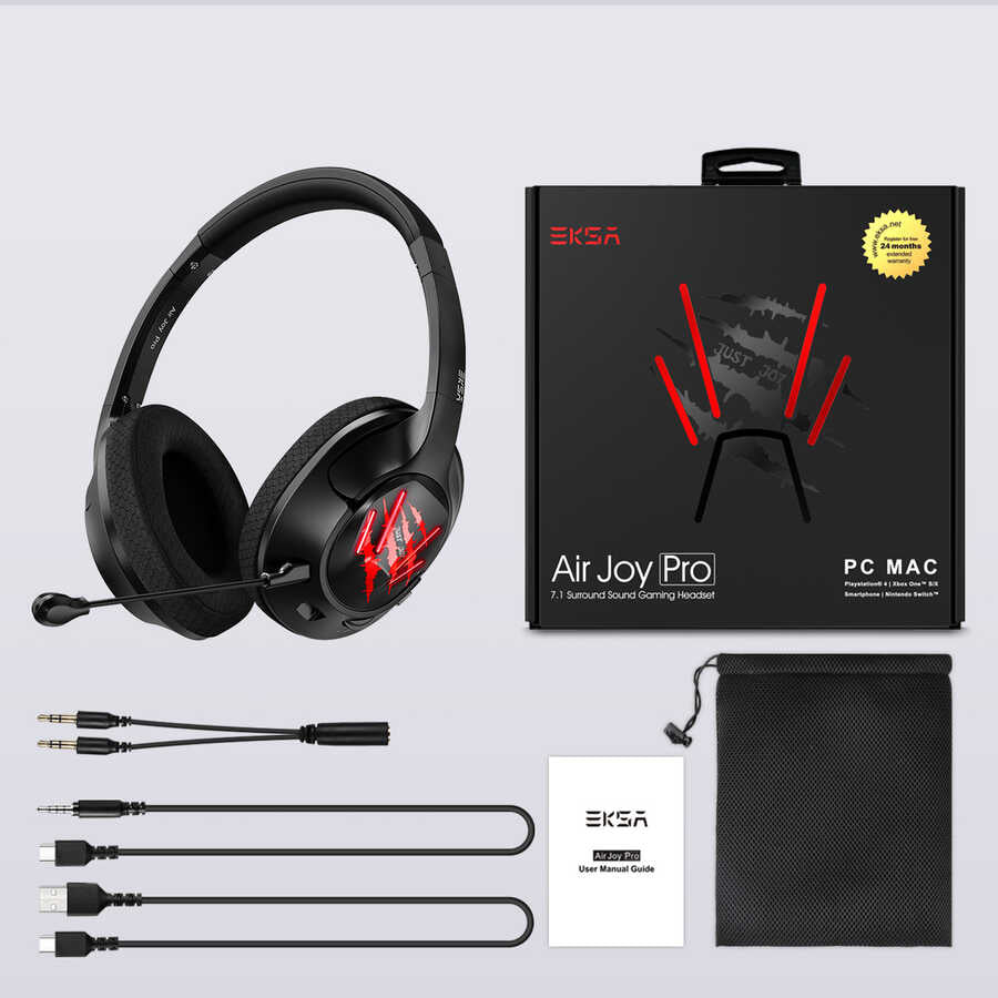 Eksa Airjoy Pro 3.5mm Headphones Black
