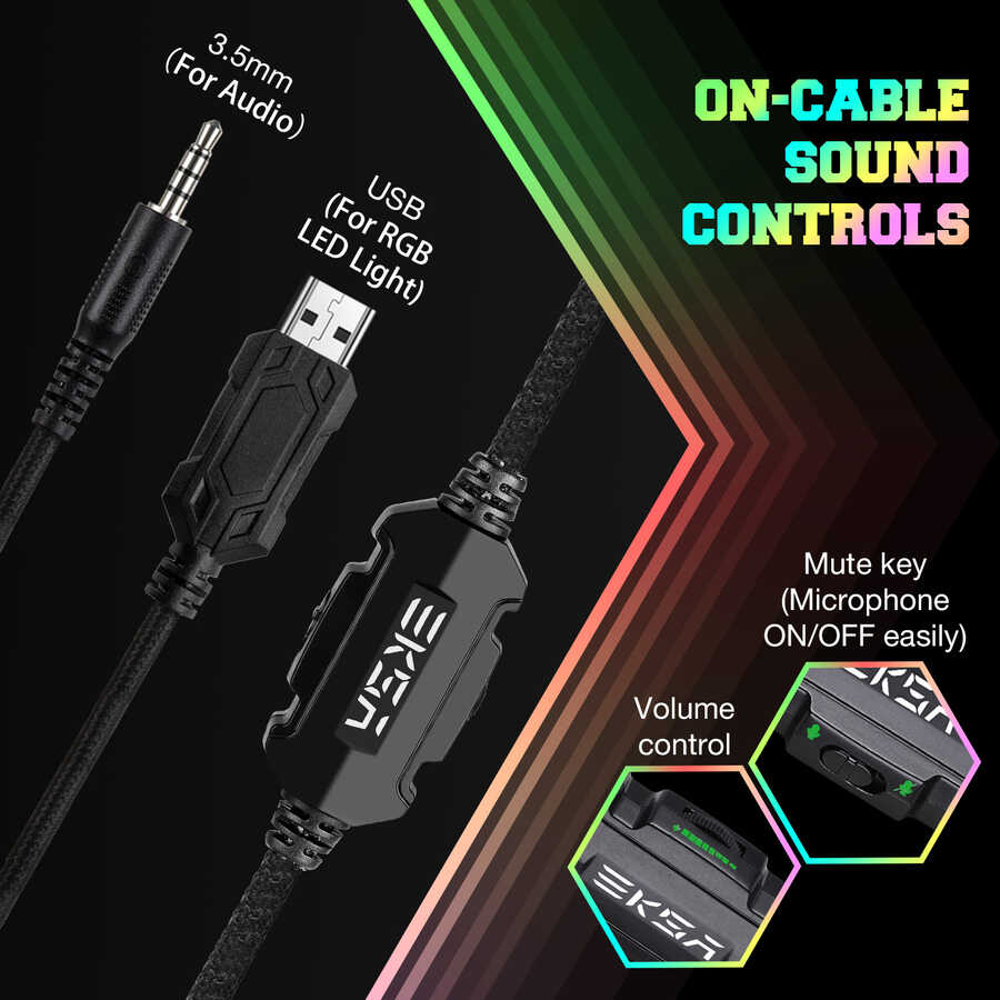 Eksa E1000S 3.5mm Headphones Black 