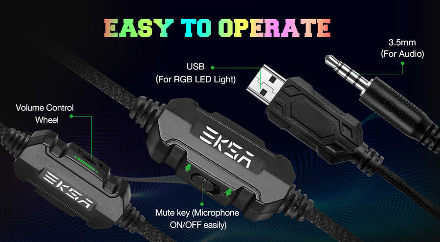 Eksa E1000S 3.5mm Headphones Black 