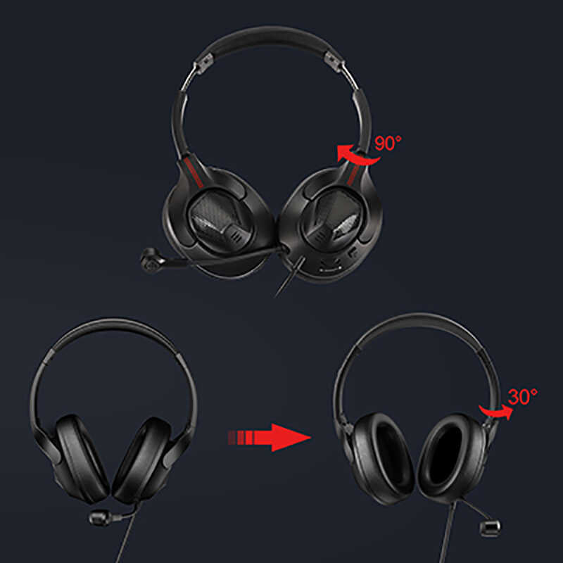 Eksa E3D 3.5mm Headphones Black