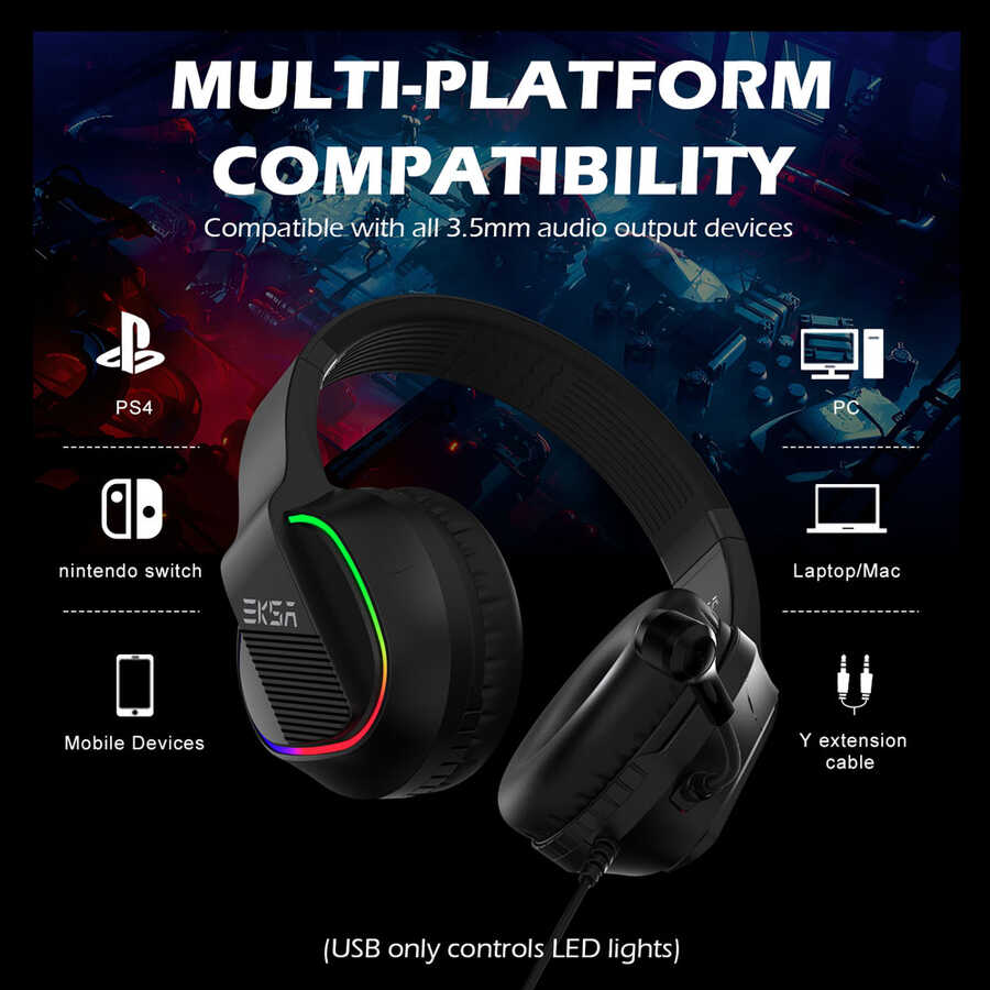 Eksa E400 3.5mm Headphones Black 
