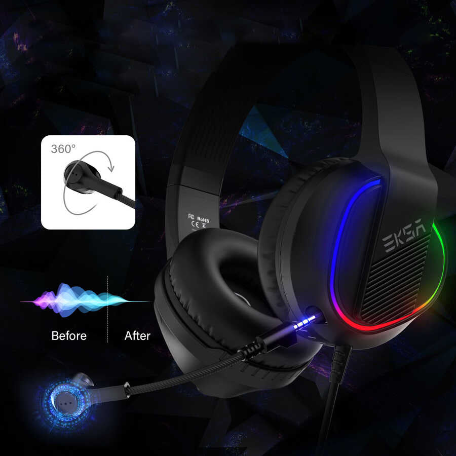 Eksa E400 3.5mm Headphones Black 