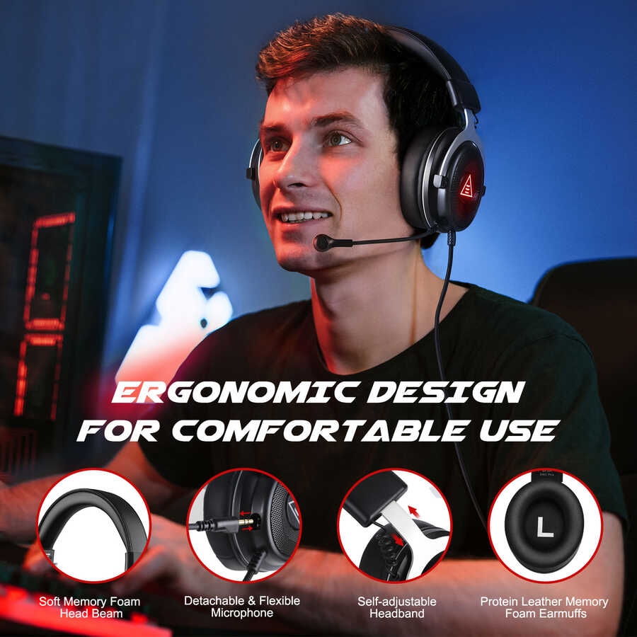 Eksa E900 Plus USB Headset Black