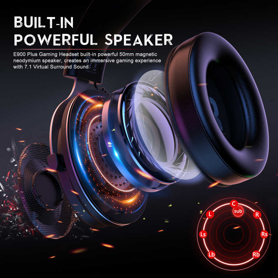 Eksa E900 Plus USB Headset Black