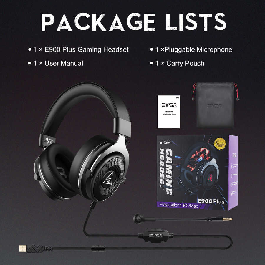 Eksa E900 Plus USB Headset Black