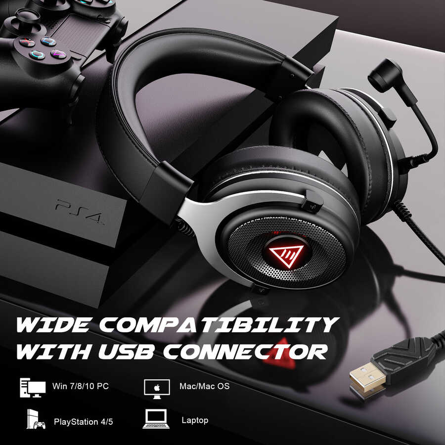 Eksa E900 Plus USB Headset Black