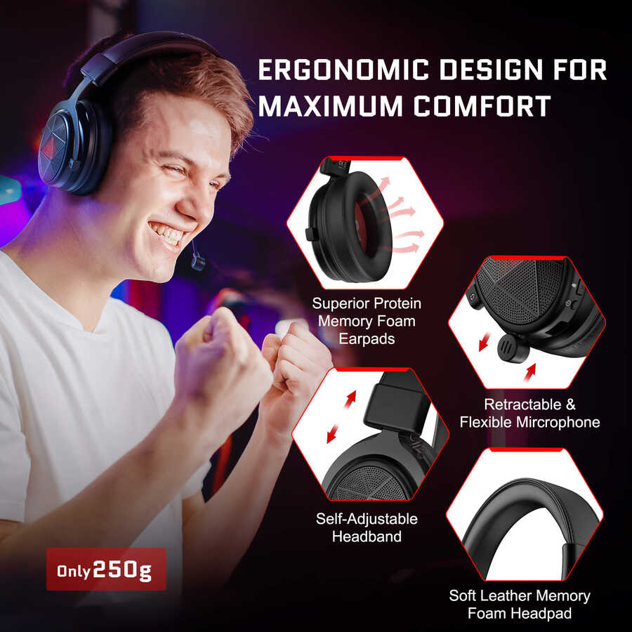 Eksa E910 Bluetooth Wireless Headphones Black 