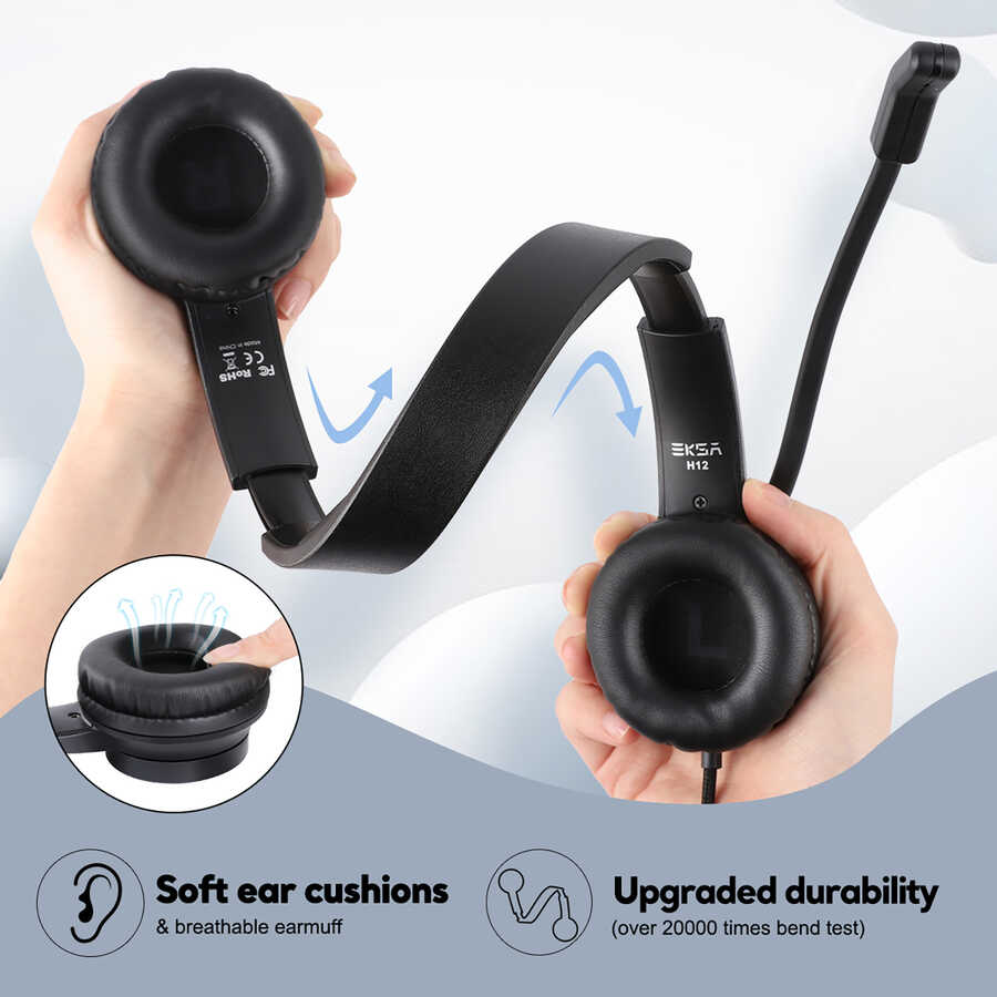 Eksa H12 3.5mm Headphones Black