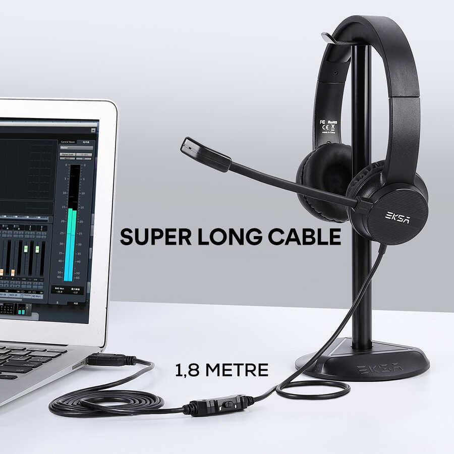 Eksa H12E USB Headset Black 