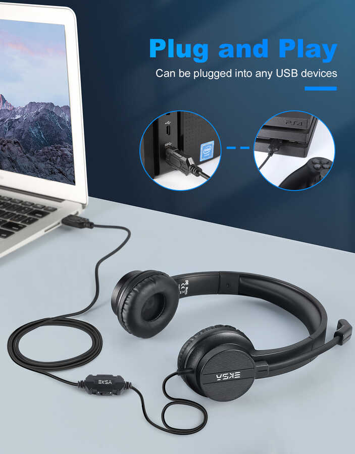 Eksa H12E USB Headset Black 