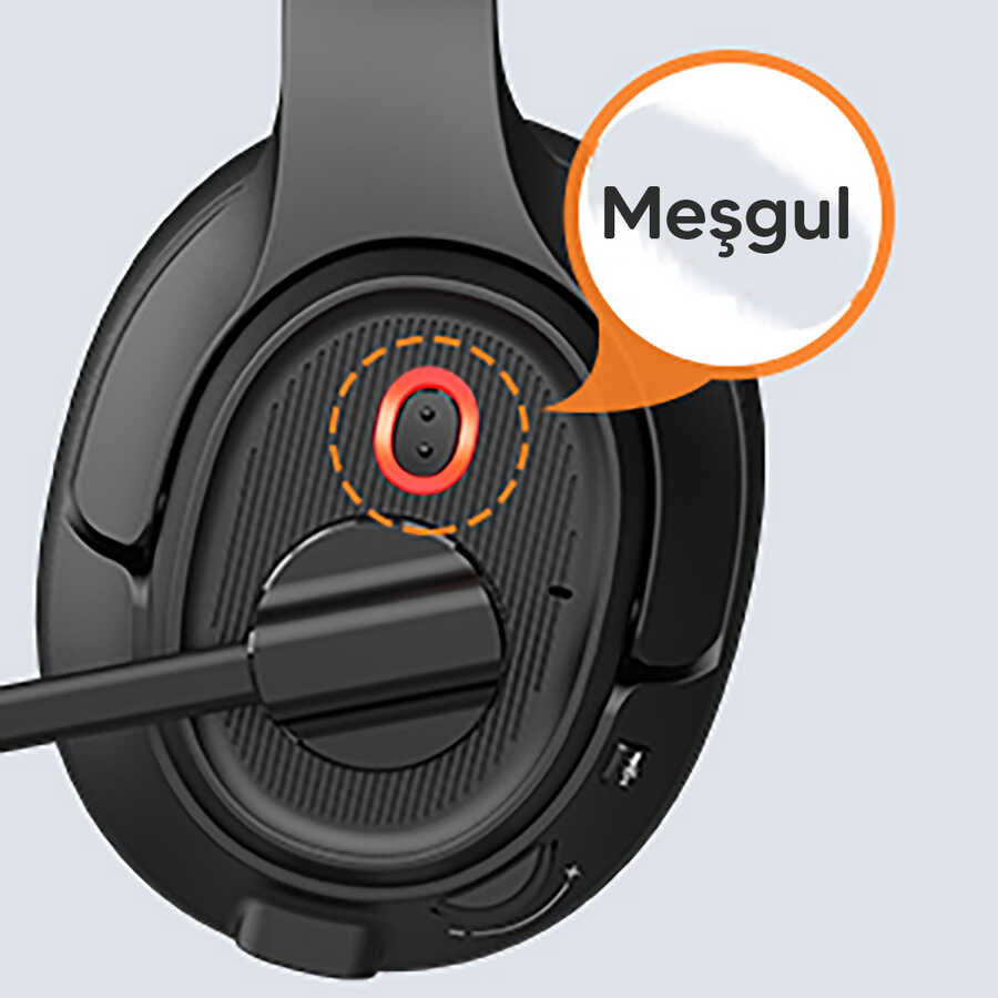 Eksa H2 Adjustable Headset Over-Ear Noise Cancelling Bluetooth Headphones with Microphone Black 