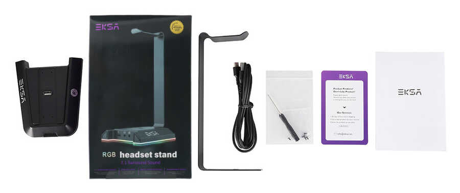 Eksa W1 7.1 Surround 3D Ses Dönüştürücü Kulaklık Standı Siyah