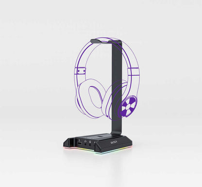 Eksa W1 7.1 Surround 3D Ses Dönüştürücü Kulaklık Standı Siyah