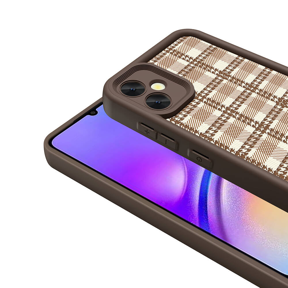 Galaxy A05 Case Camera Protection Printed Back Surface Zore Classy Cover Black 