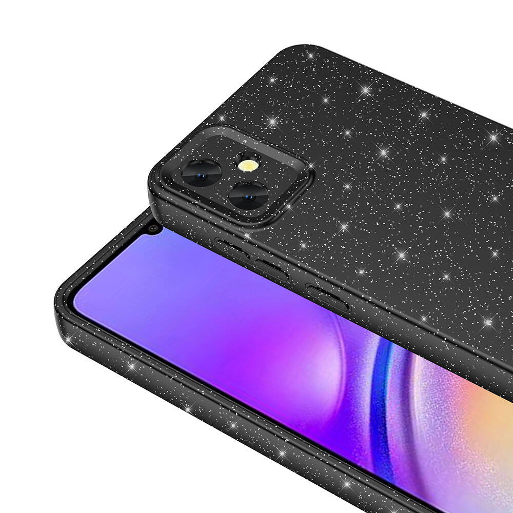 Galaxy A05 Case Camera Protection Glitter Luxury Zore Cotton Cover Pink 