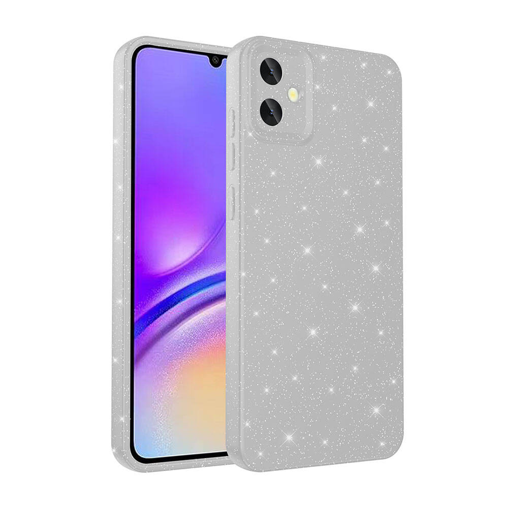 Galaxy A05 Case Camera Protection Glitter Luxury Zore Cotton Cover Lilac 