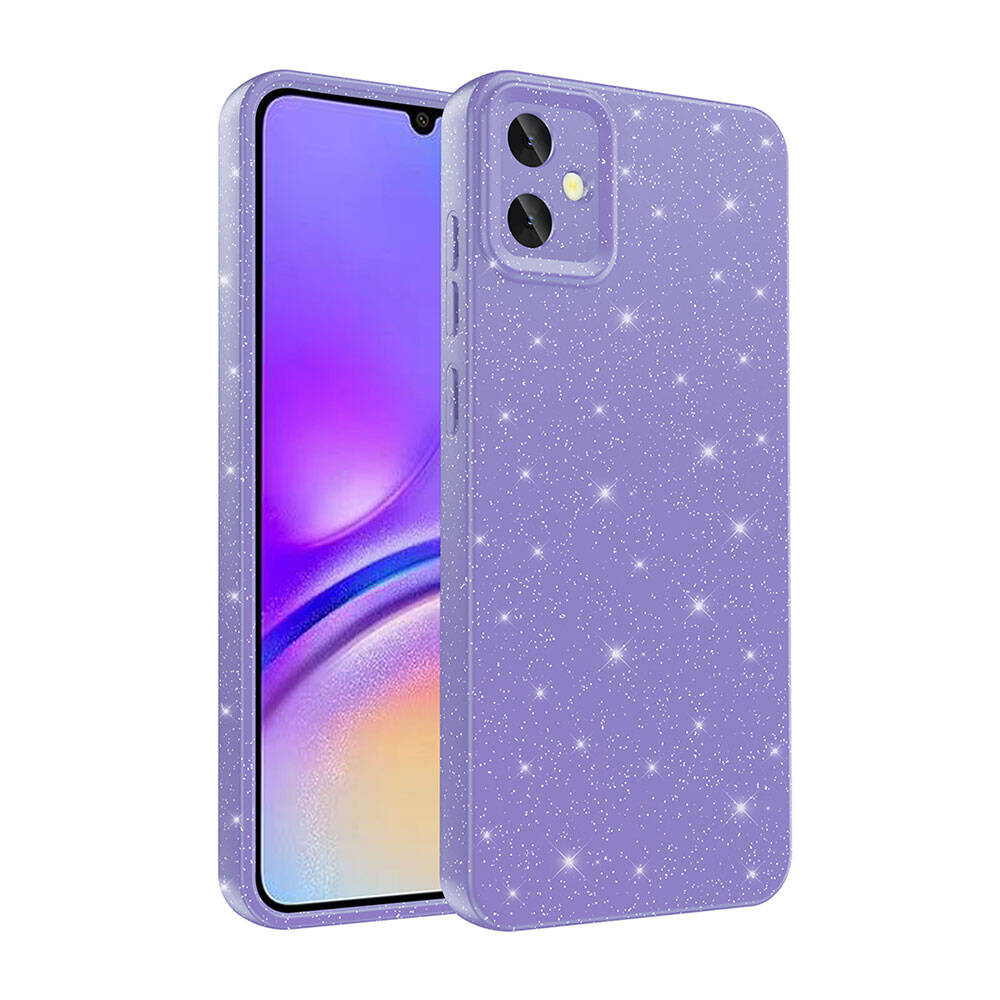 Galaxy A05 Case Camera Protection Glitter Luxury Zore Cotton Cover Purple 