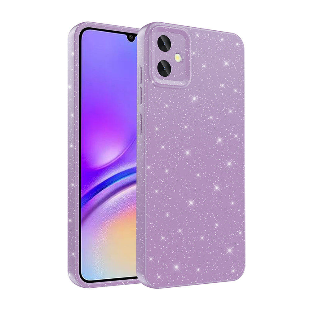 Galaxy A05 Case Camera Protection Glitter Luxury Zore Cotton Cover Purple 