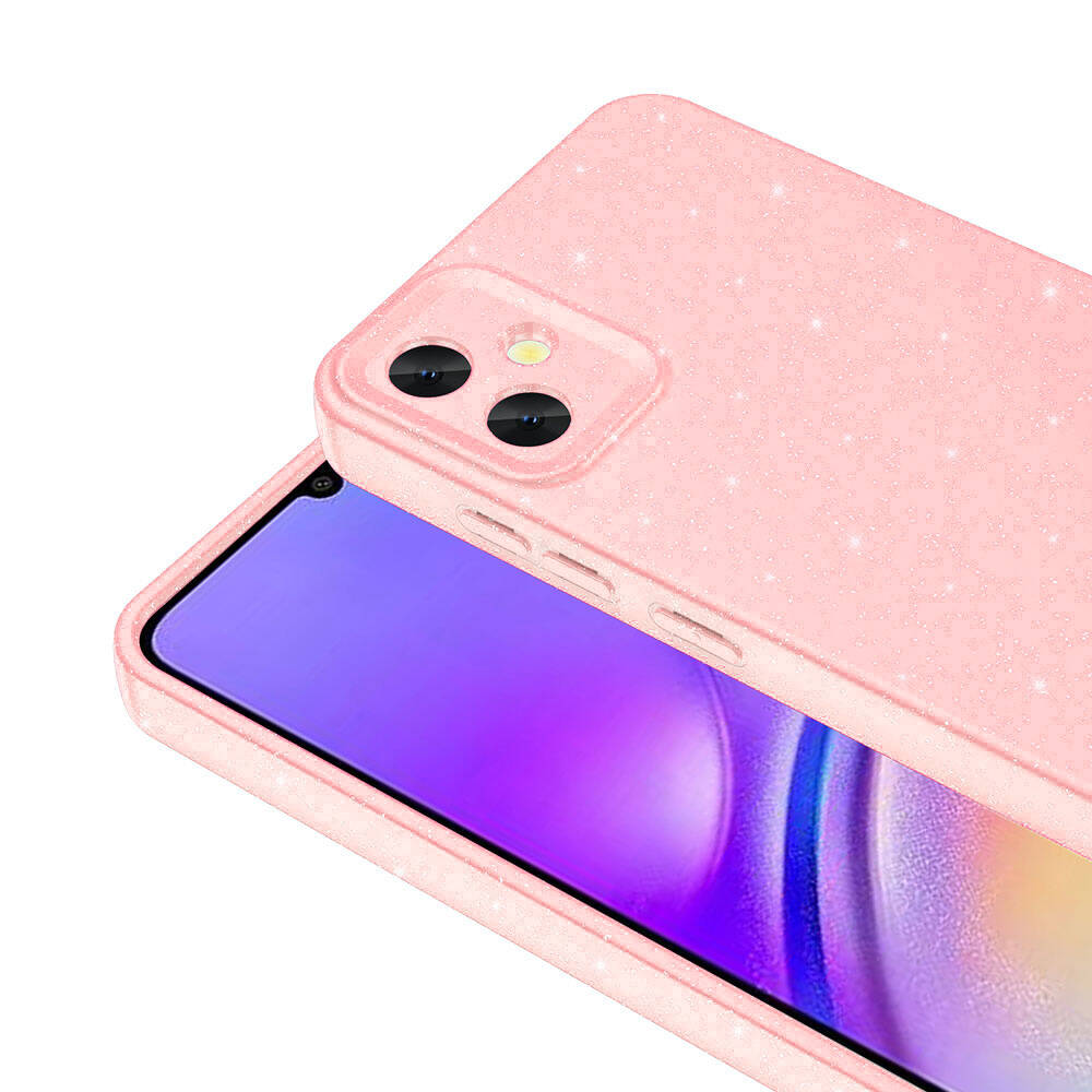 Galaxy A05 Case Camera Protection Glitter Luxury Zore Cotton Cover Purple 