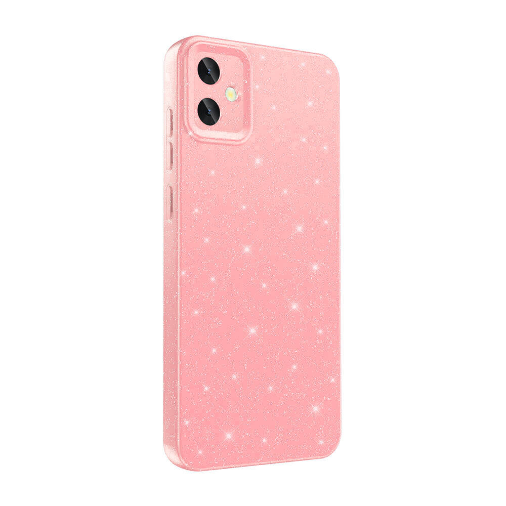 Galaxy A05 Case Camera Protection Glitter Luxury Zore Cotton Cover Pink 
