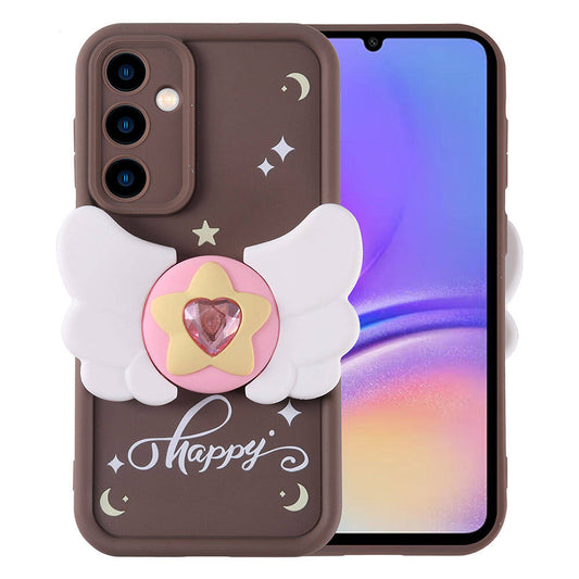 Galaxy A05S Case Camera Protection Figure Design Zore Cover Dark Brown 