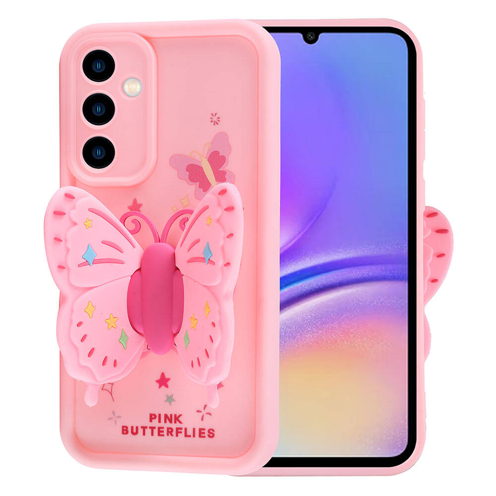 Galaxy A05S Case Camera Protection Figure Design Zore Cover Pink Open 