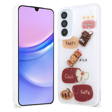 Galaxy A05S Case Shining Glitter Embossed Zore Cevze Cover Purple Bear