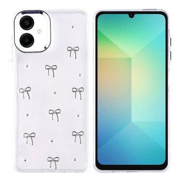 Galaxy A06 Case Airbag Design Glitter Transparent Zore Polar Cover Bow