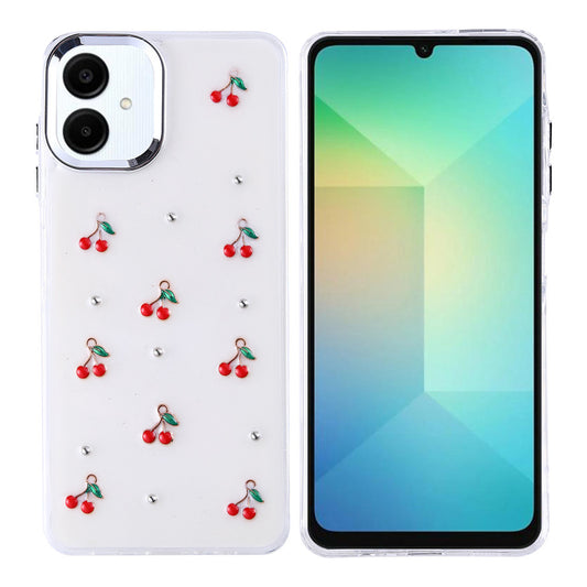 Galaxy A06 Case Airbag Design Glitter Transparent Zore Polar Cover Cherry