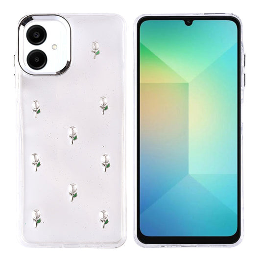 Galaxy A06 Case Airbag Design Glitter Transparent Zore Polar Cover Tulip