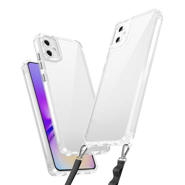 Galaxy A06 Case Airbag Detachable Strap Zore Snap Silicone Cover Transparent 