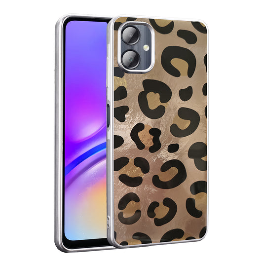 Galaxy A06 Case Patterned Zore Mep Cover Gold Leopard