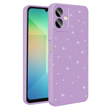 Galaxy A06 Case Camera Protection Glitter Luxury Zore Cotton Cover Lilac 