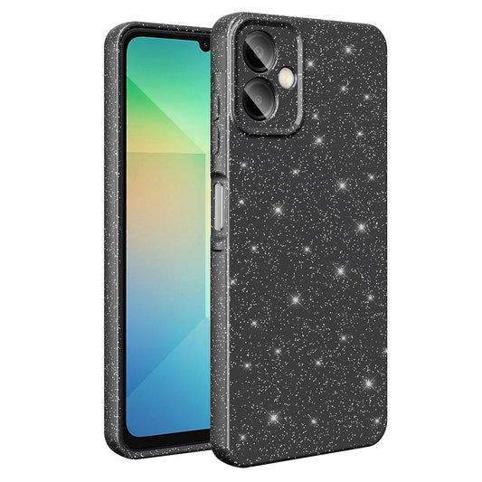 Galaxy A06 Case Camera Protection Glitter Luxury Zore Cotton Cover Black 