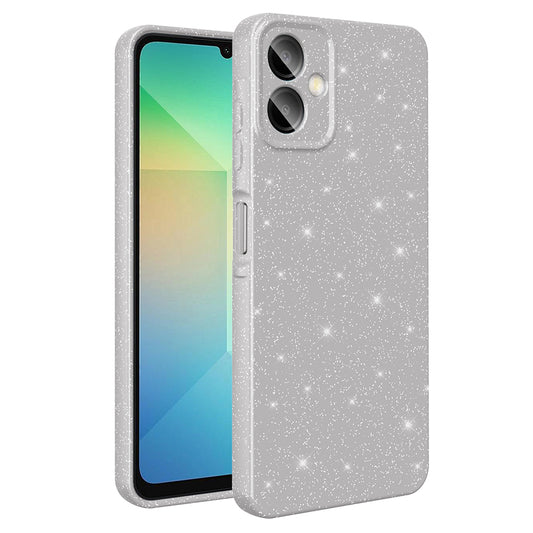 Galaxy A06 Case Camera Protection Glitter Luxury Zore Cotton Cover Silver 