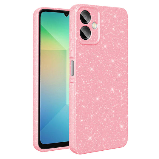 Galaxy A06 Case Camera Protection Glitter Luxury Zore Cotton Cover Light Pink 
