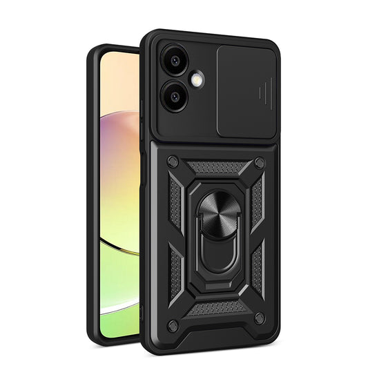 Galaxy A06 Case Magnetic Stand Camera Protection Zore Sliding Vega Cover Black