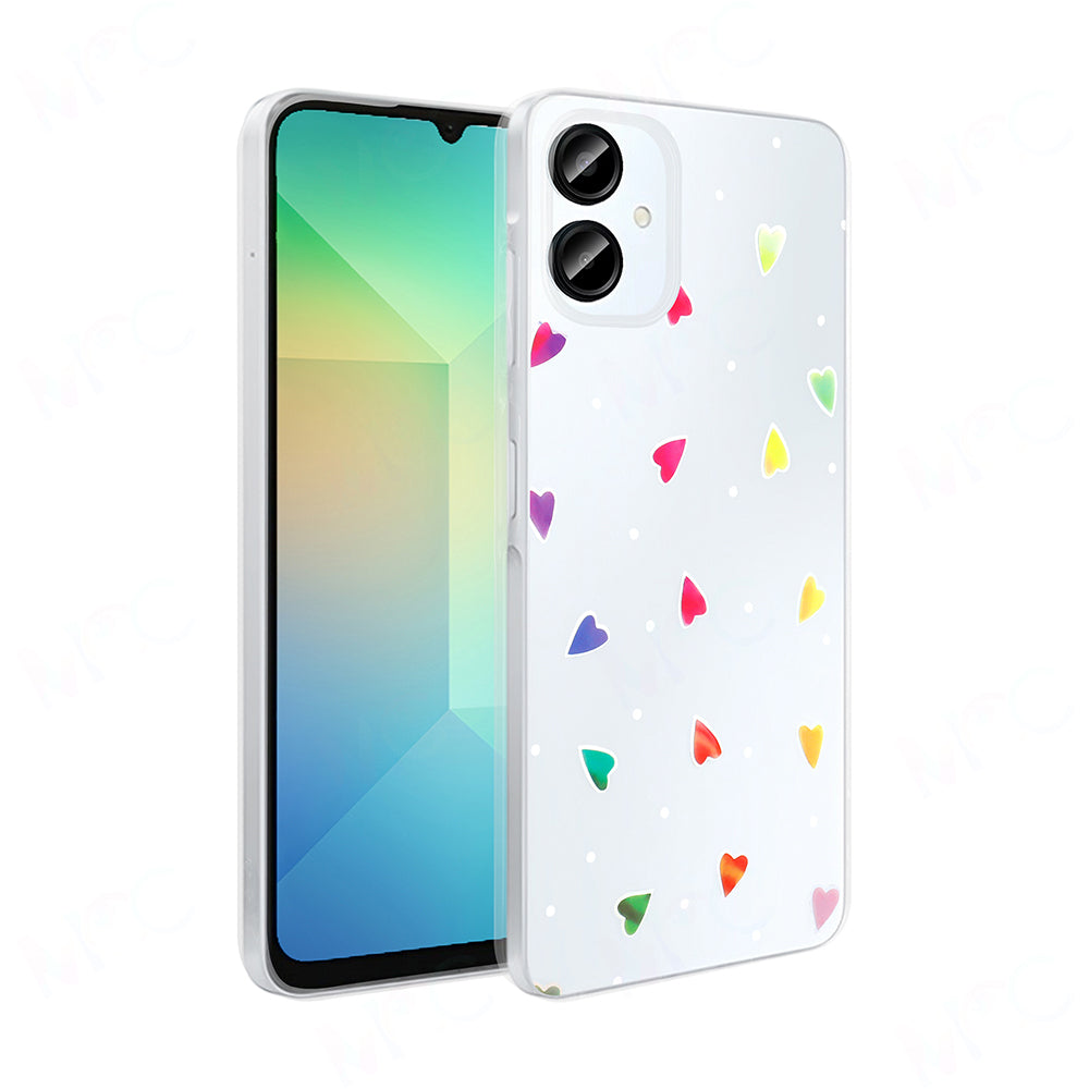 Galaxy A06 Case Transparent Figured Zore Folk Hard Cover Daisy 