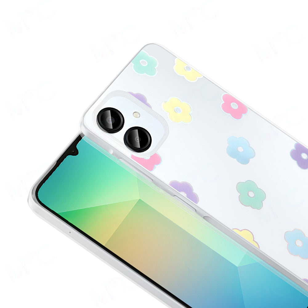 Galaxy A06 Case Transparent Figured Zore Folk Hard Cover Strawberry 