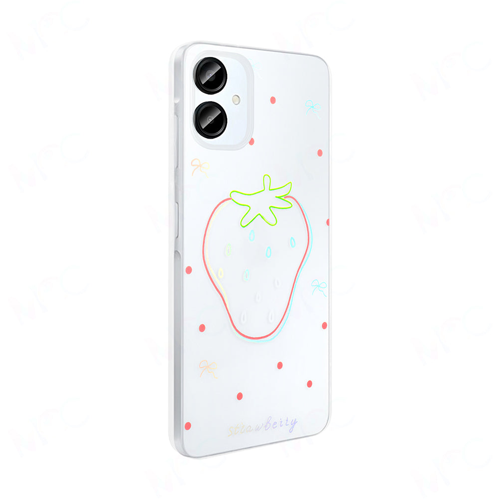 Galaxy A06 Case Transparent Figured Zore Folk Hard Cover Bow 