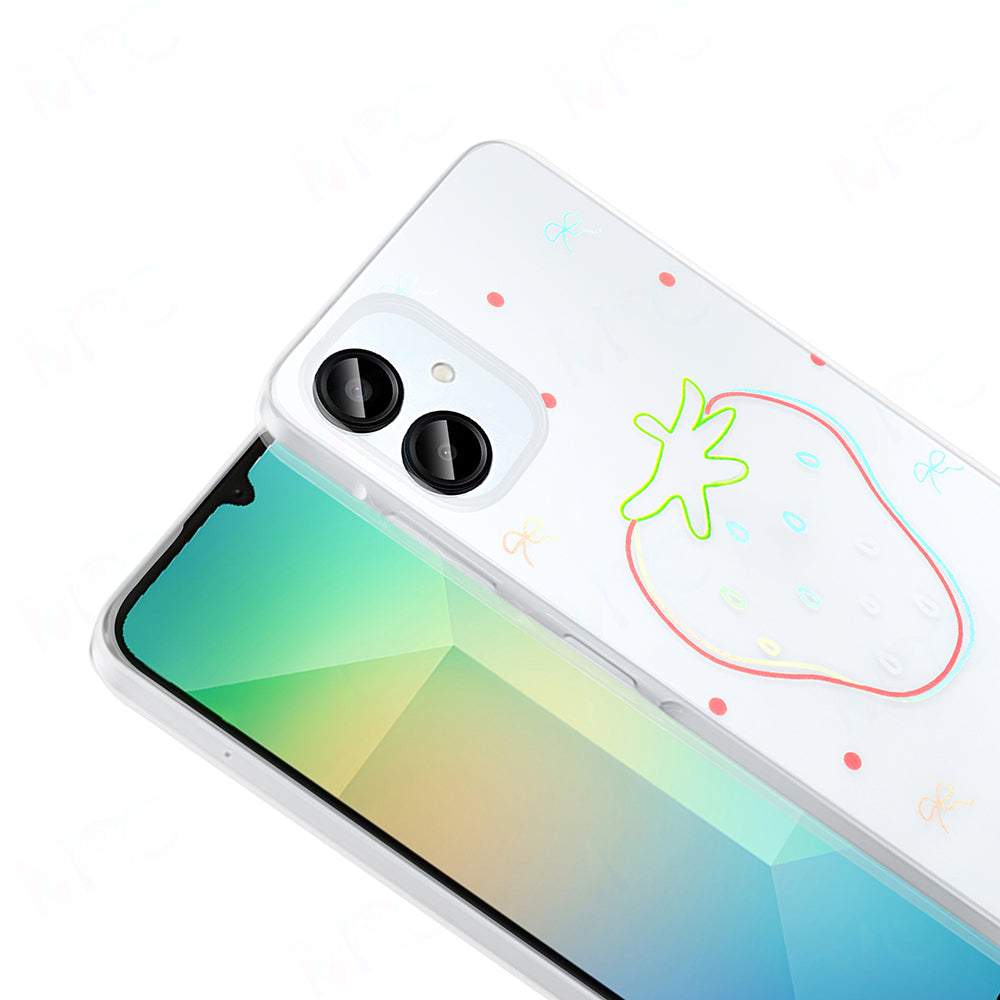 Galaxy A06 Case Transparent Figured Zore Folk Hard Cover Heart 