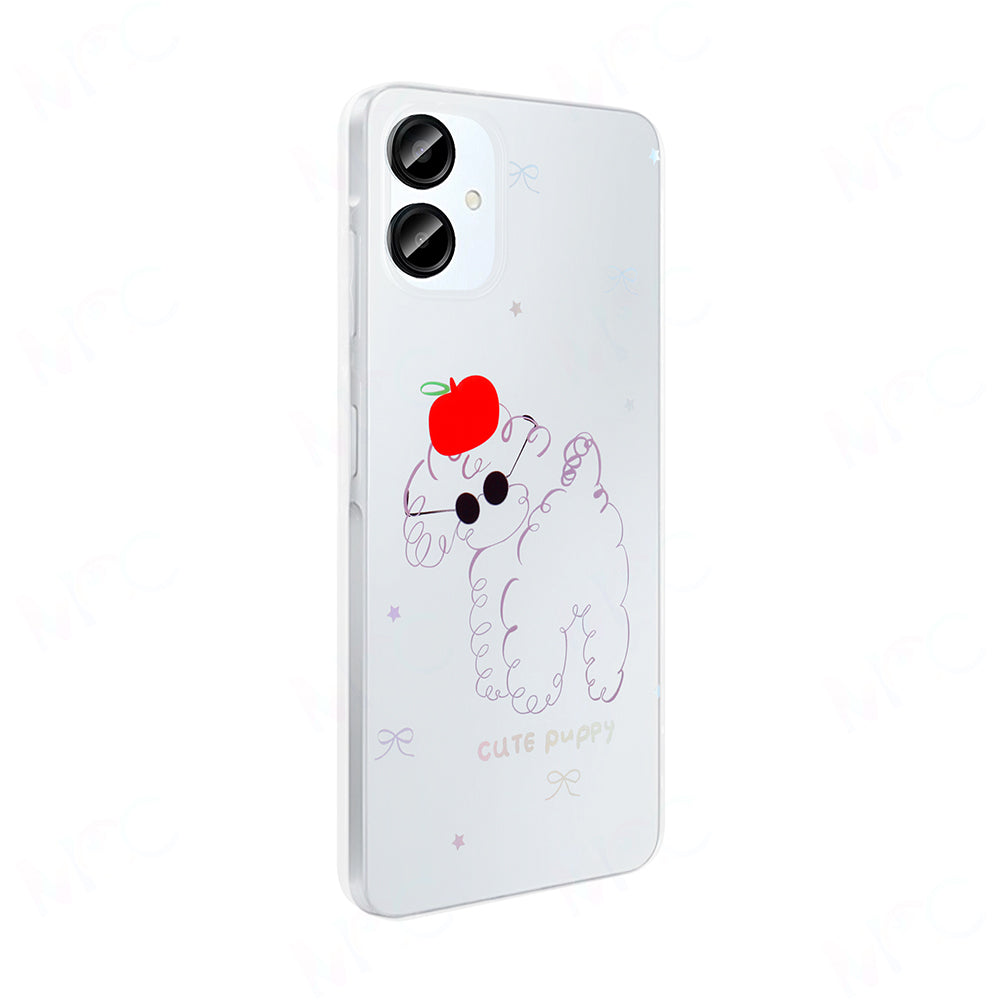 Galaxy A06 Case Transparent Figured Zore Folk Hard Cover Heart 