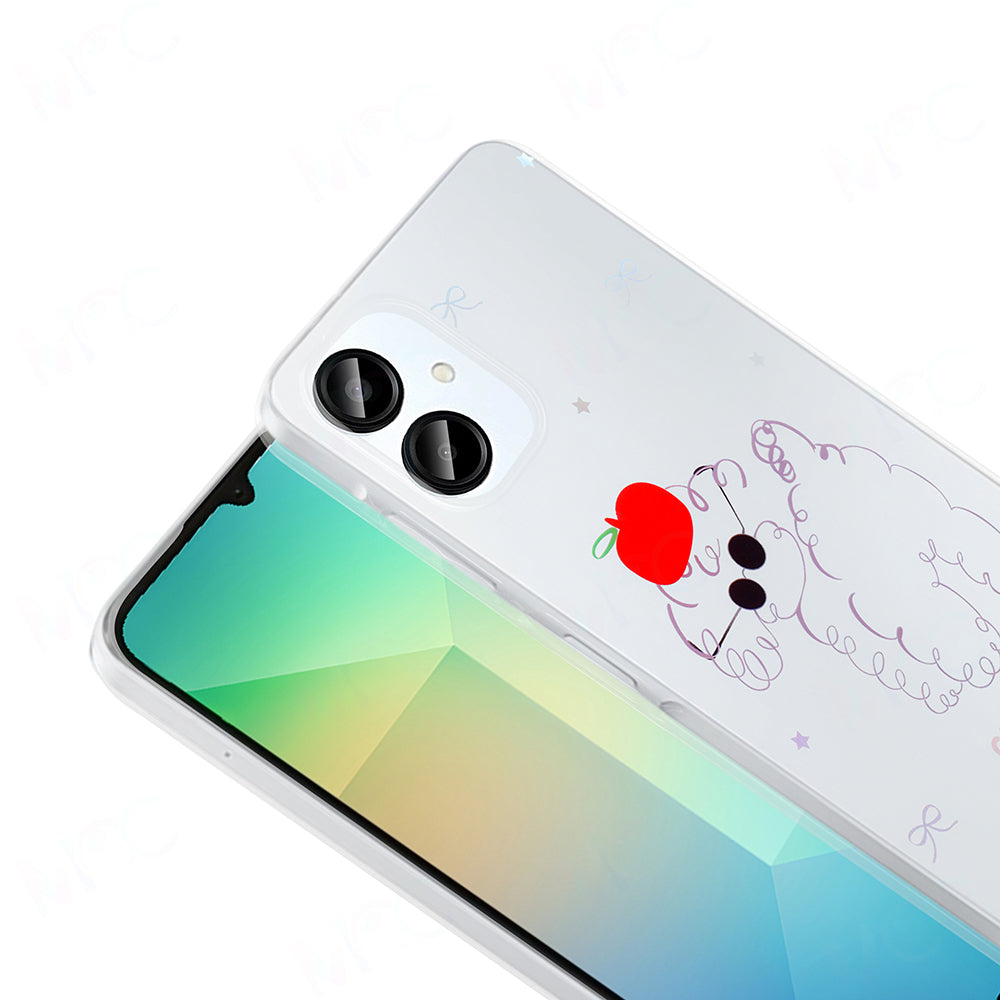 Galaxy A06 Case Transparent Figured Zore Folk Hard Cover Cute Dog 